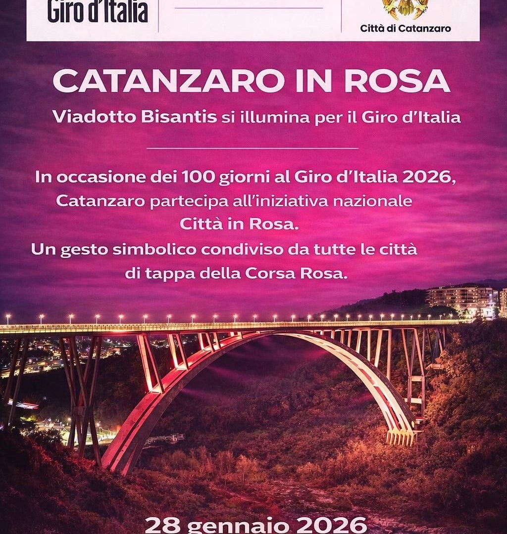 Immagine dell'evento Catanzaro in Rosa – Viadotto Bisantis si illumina per il Giro d’Italia
