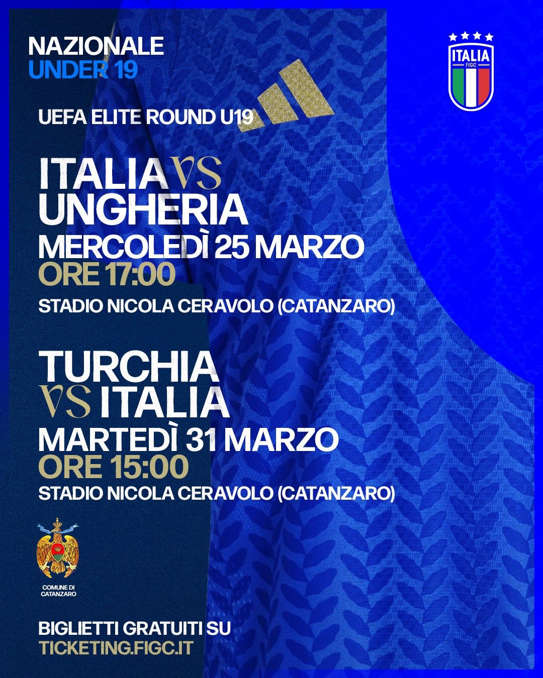 Nazionale Under 19 a Catanzaro