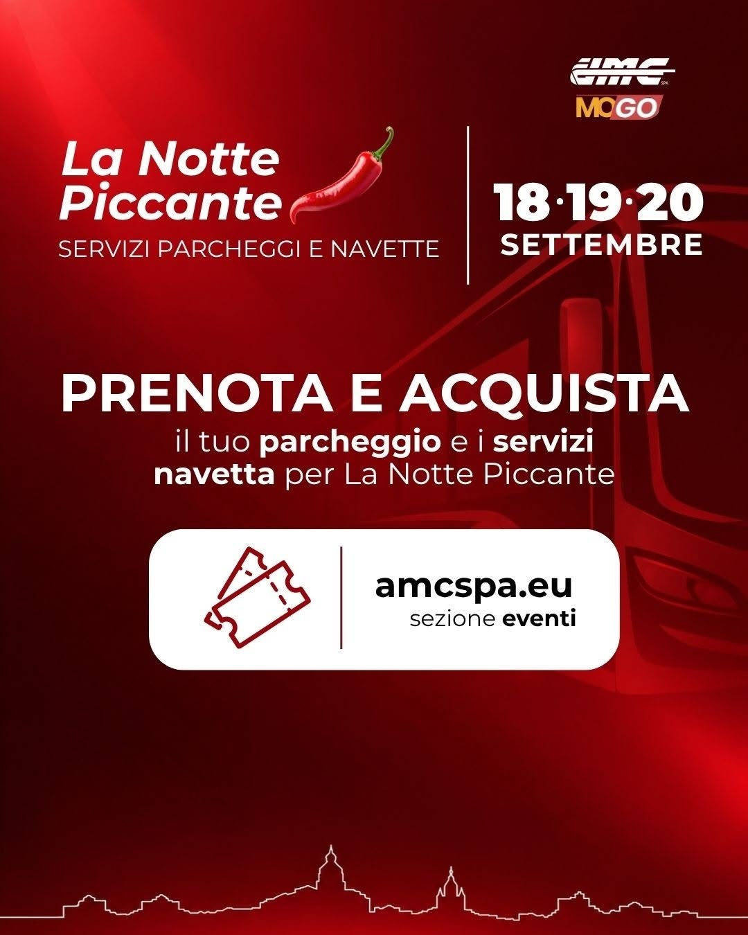 LA NOTTE PICCANTE 2026 – PARCHEGGI E NAVETTE